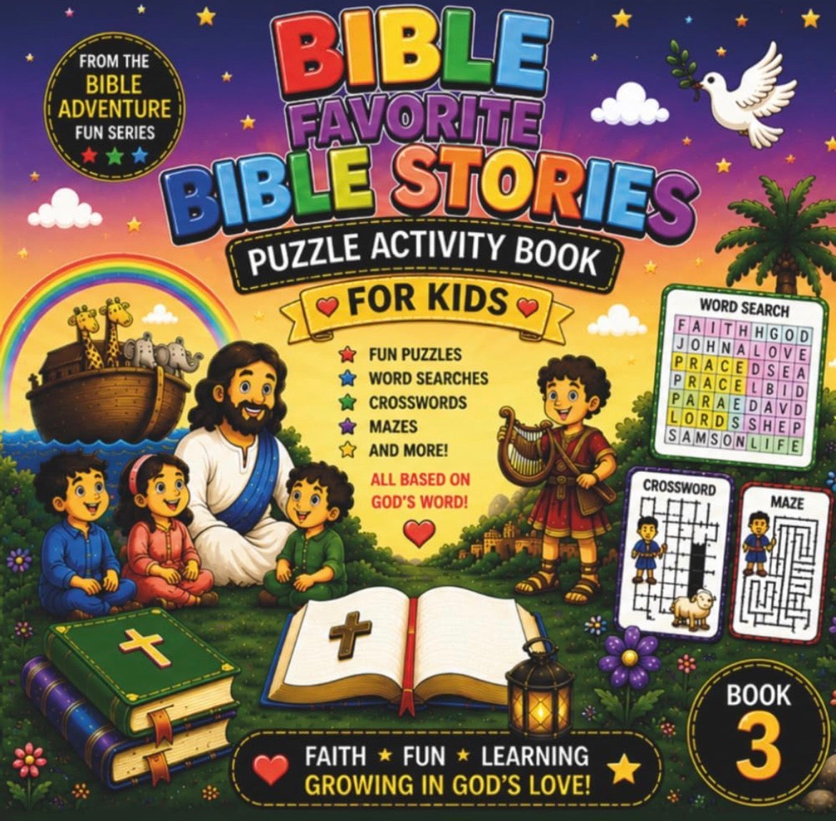 Bible Favorite Bible Stories Puzzle Activity Book for Kids - Book 3 cover